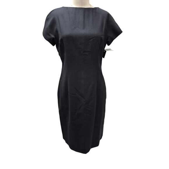 Andrea Viccaro 100% Wool Dress Black Fully Lined Sz 10 VTG 80s 90s NWT - Picture 1 of 6